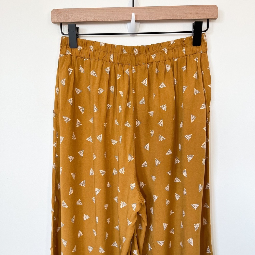Carly Jean Los Angeles Jocelyn Wide Leg Crop Pants Small Yellow - Picture 8 of 13